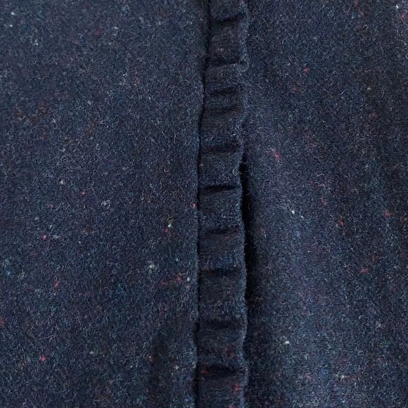 Talbots Speckle Faux Wrap Skirt Womens 14 Multicolor Ruffle Trim Woo Blend Lined - Picture 7 of 12